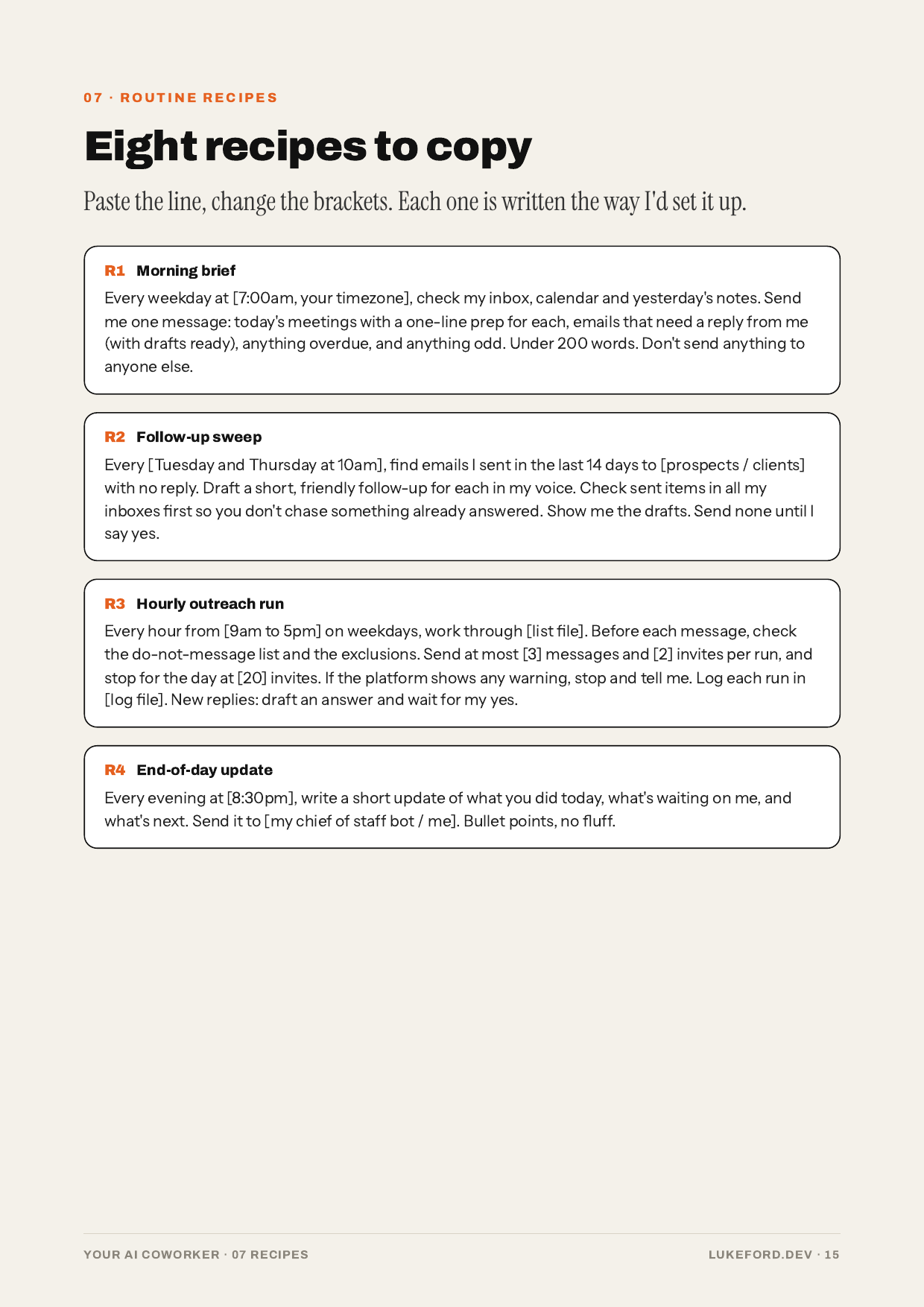 Page 15 of the guide: routine recipes